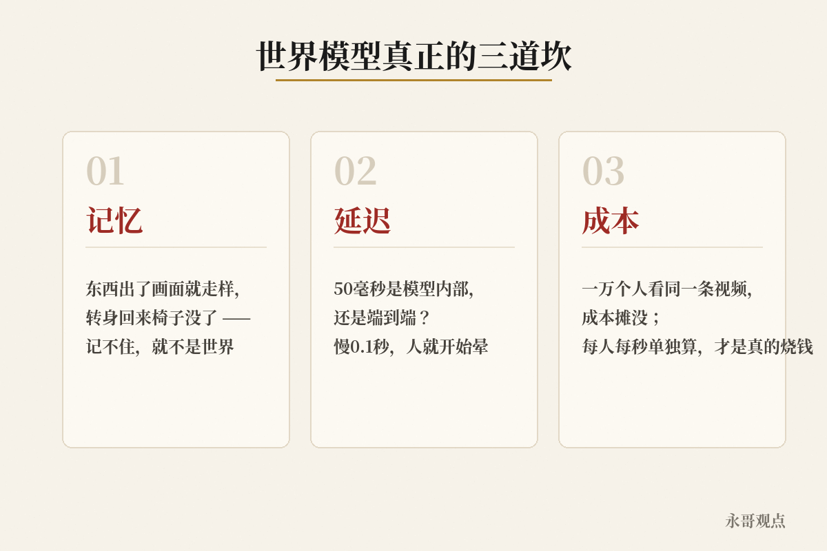 世界模型真正的三道坎